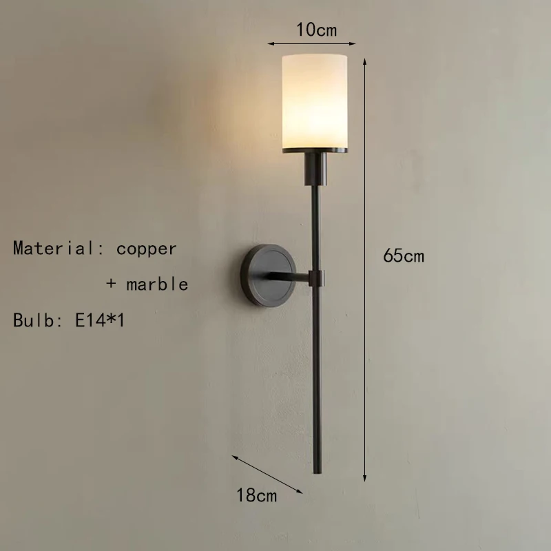 

Винтажный настенный светильник IWP из латуни и мрамора
