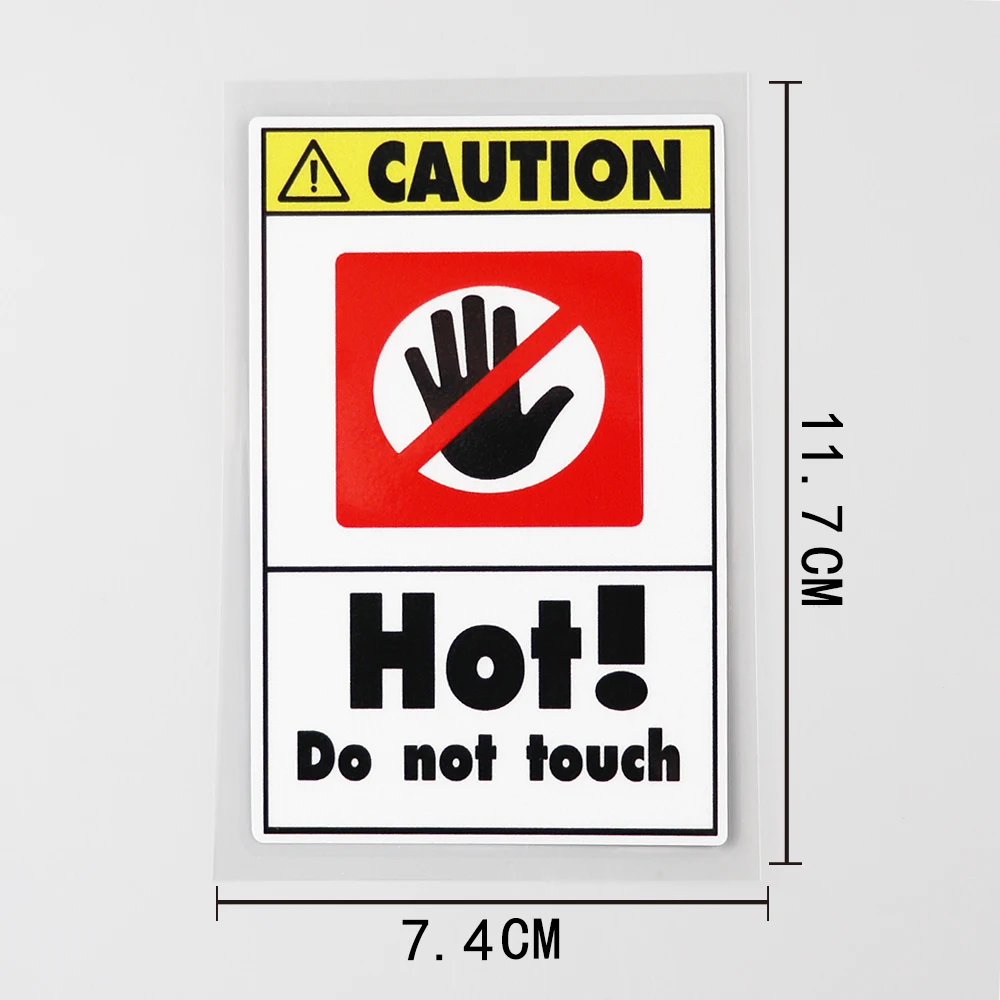 

Caution Hot! Do Not Touch Danger Decal PVC Car Sticker 7.4CM×11.7CM