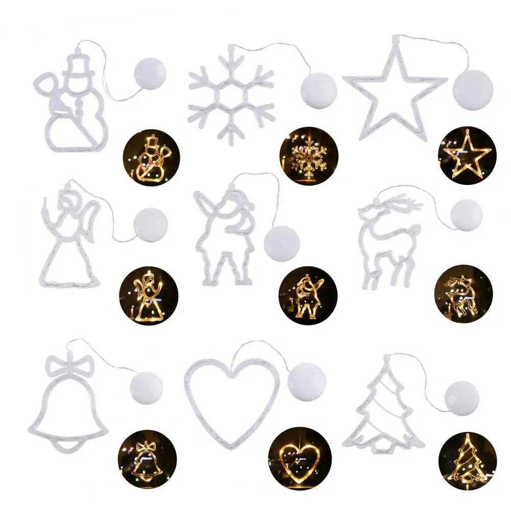 

Christmas LED Light Snowflake Santa Hanging Sucker Lamp Window Ornaments Decoration For Home Xmas Navidad 2023 New Year Decor