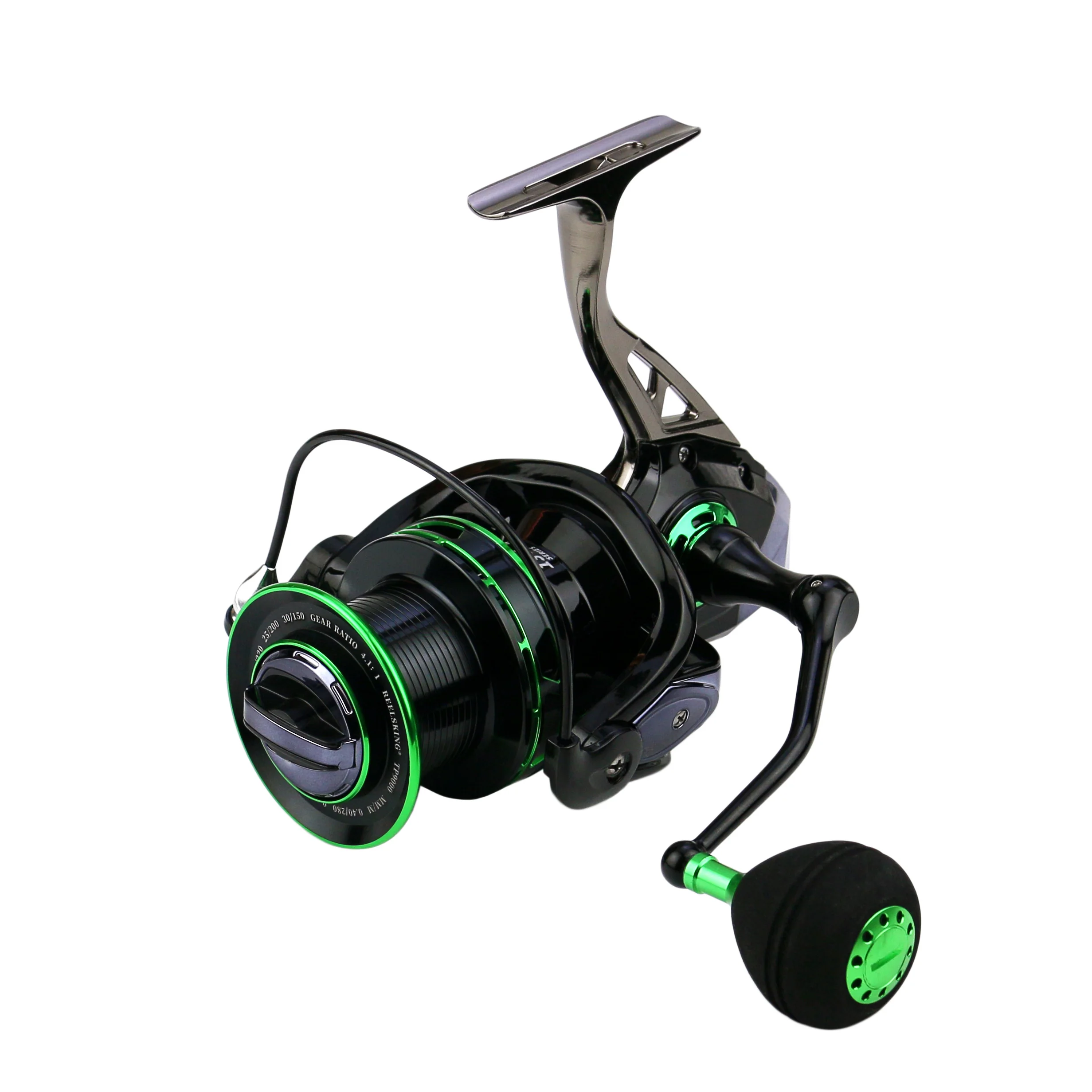 All Metal Fishing Reel 13+1BB 4.1:1 Gear Ratio Jigging Reel Max Drag 25KG Anti-corrosion Spinning Reel for Saltwater Pesca