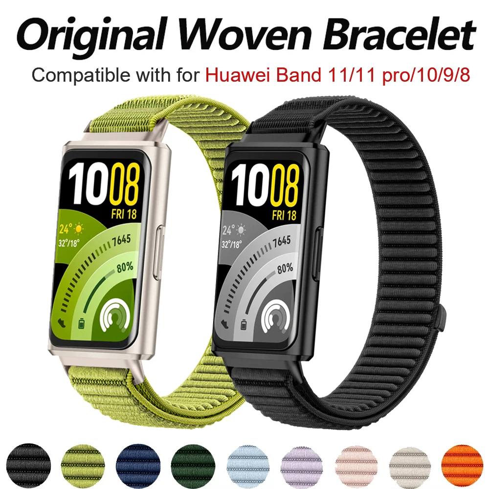 Фото Оригинальный ремешок 1:1 для Huawei Band 11/11 Pro, дышащий спортивный нейлоновый браслет-петля, аксессуар для Huawei Smart Band 8, 9, 10 №1