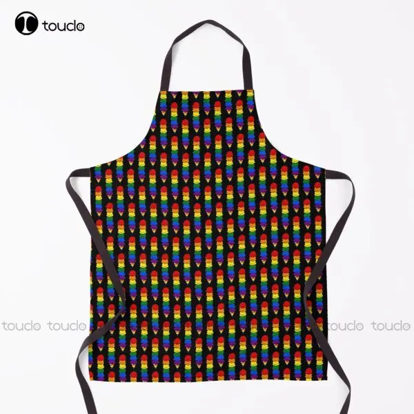 

Rainbow Ice Cream Cone Apron Aprons For Women Men Unisex Adult Garden Kitchen Household Cleaning Custom Apron New Custom Apron