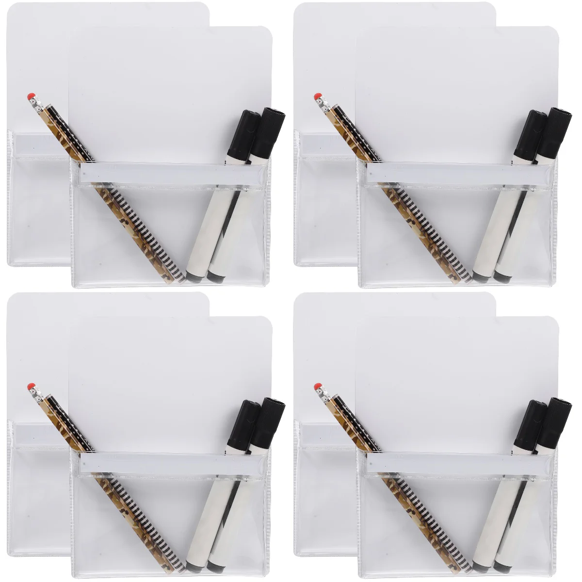 

8 Magnetic File Bags Whiteboard Pen Holders Practical Storage Pockets Magnetic Refrigerator Storage Bags