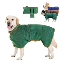 pet dog bathrobe bath towel velcro adjustable 365 microfiber super absorbent fast drying soft labrador coat for puppy dogs xs xl