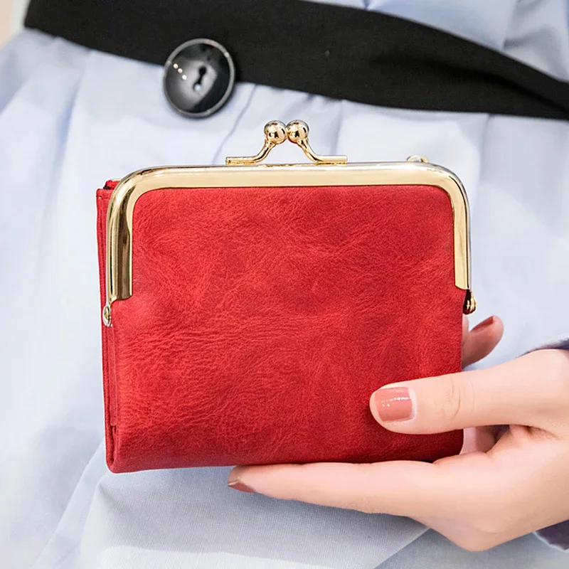 

New Women PU Leather Wallets Female Short Hasp Purses Ladies Portable Money bag Large Capacity Card Holders Clutch bag