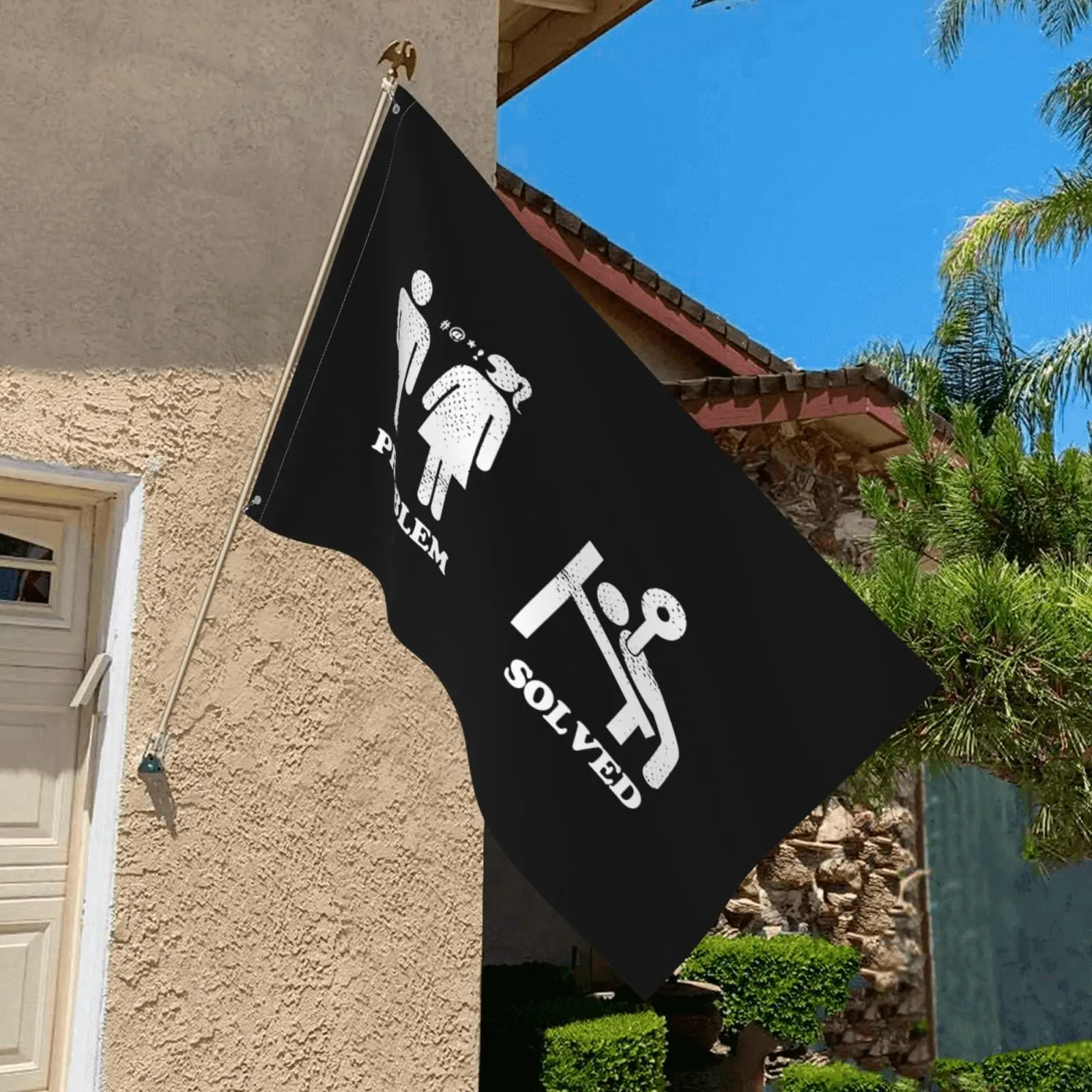 Флаг "Проблема решена" для тренировок в тренажерном зале, бодибилдинга, декора на день рождения, яркий цвет на продвижение.