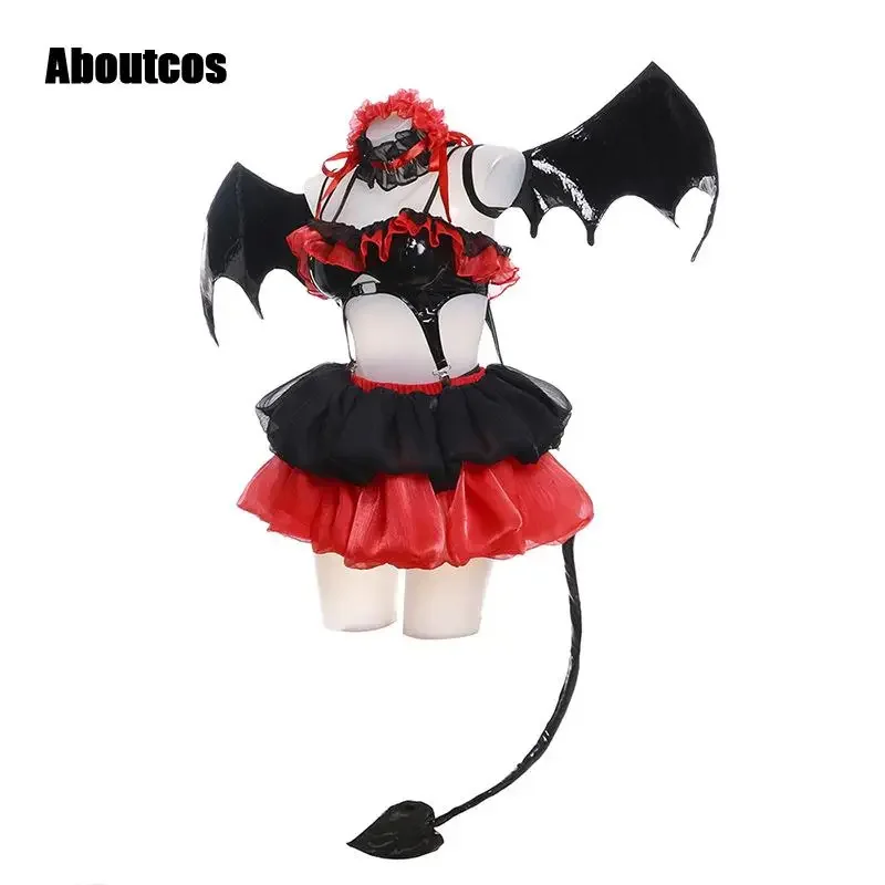Date A Live Kurumi Tokisaki Little Костюм для косплея дьявол Sexy Woman полный комплект