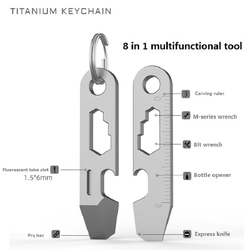 8 в 1 Брикет из титанового сплава распаковка отвертка для открывания бутылок нож