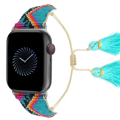 Браслет ручной работы с подвеской для Apple Watch, браслет в стиле бохо, веревочные браслеты с кисточками, ювелирные изделия, подарки для вечерин...