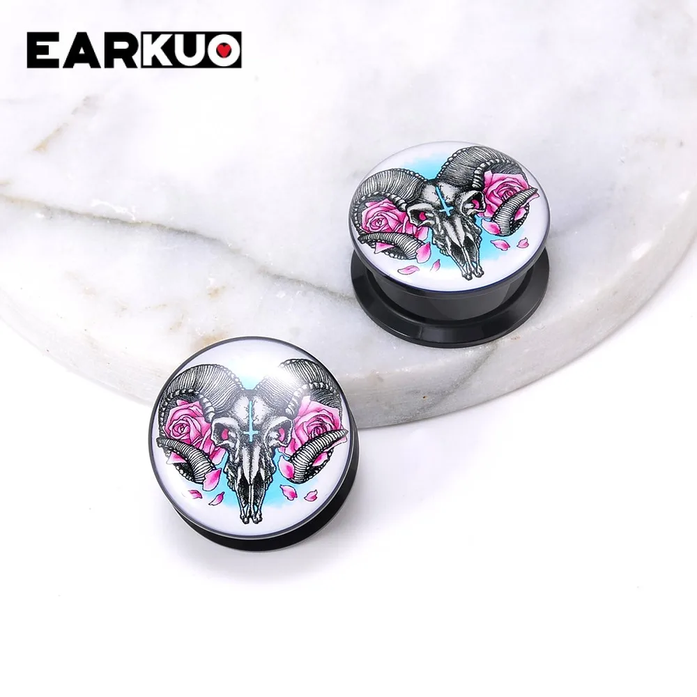 Уникальные акриловые затычки для ушей EARKUO с кошачьей головой грибом деревом