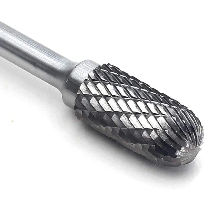 

5Pcs SC-5 Tungsten Carbide Burrs Cylinder Shape Double Cut Rotary Burr File With 1/4 Shank For Rotary Tool Die Grinder