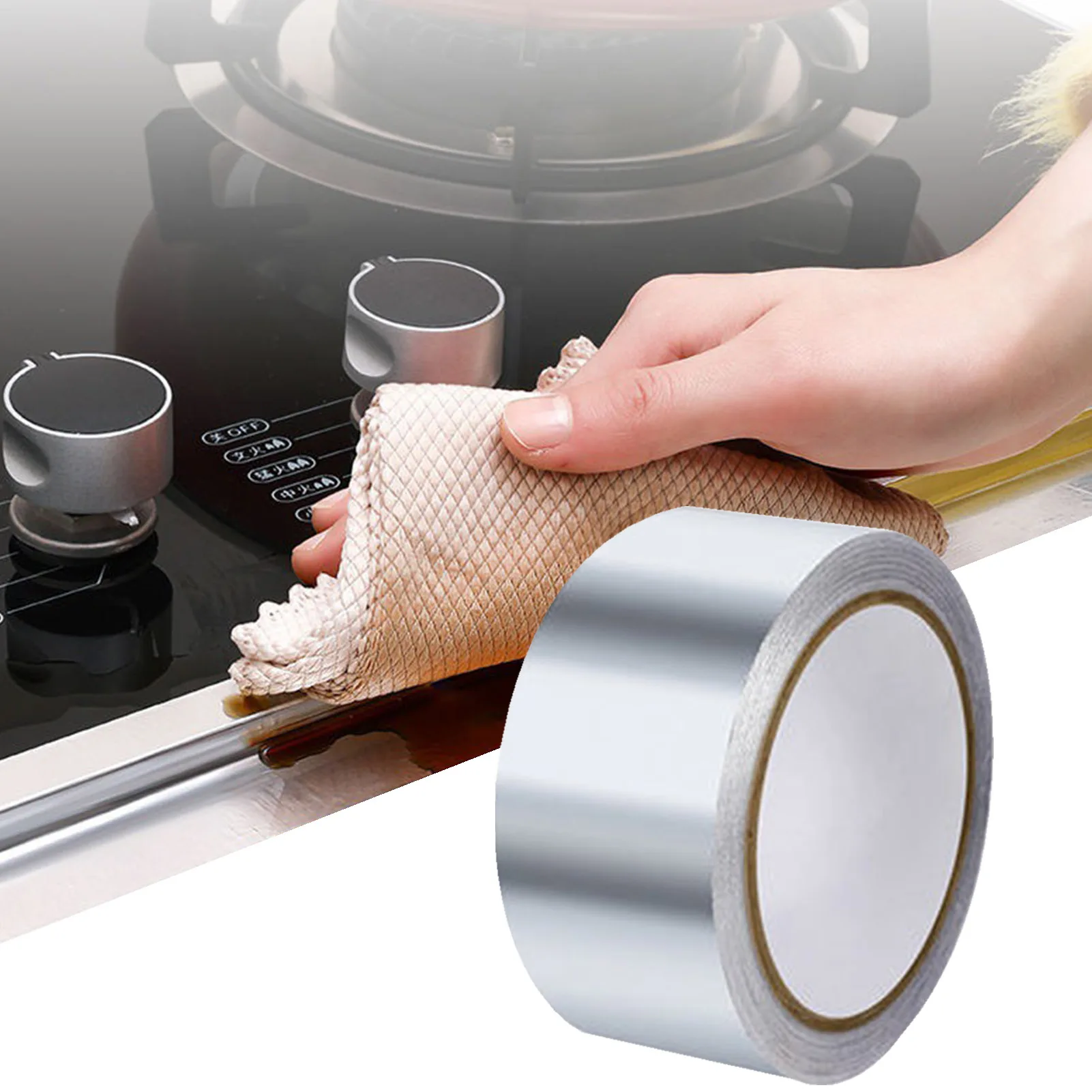 

Aluminum Foil Tape Multi Uses Strong Adhesive Conductive Tape For Crack And Holes Leakproof Heat Insulation Foil Tape For