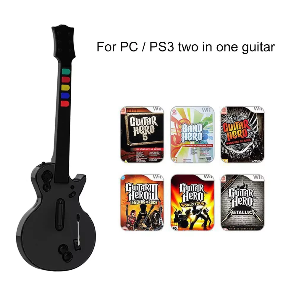 Wireless Controller For PC PS3 Guitar Hero Rock Band Games Remote Gamepad Joystick Remote Handle Console with Adjustable Strap