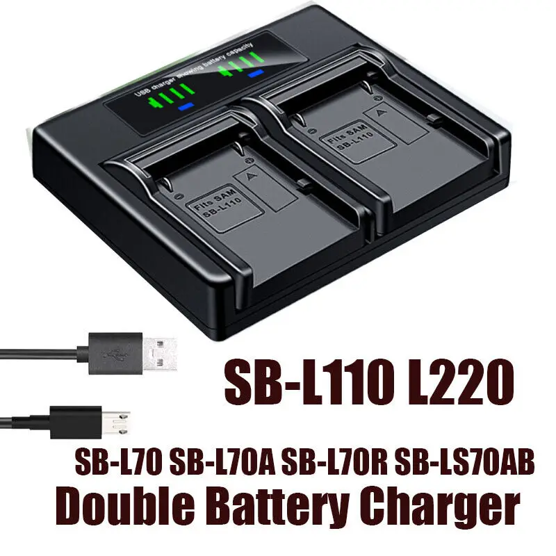 

Двойное зарядное устройство для Samsung SB-L110 D6050 D6050i D63 D65 D69 D70