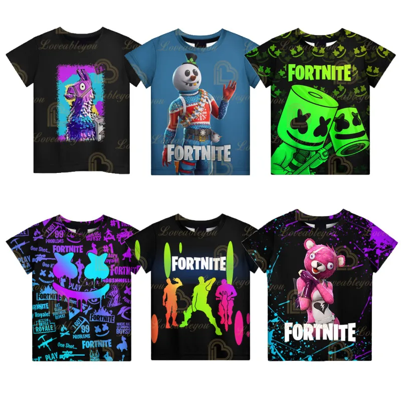 

Cartoon Fortnite Children T Shirt 3D Printed Boys Girls Streetwear Kids Clothes Funny Tshirt O-Neck Summer Tops Birthday Gifts