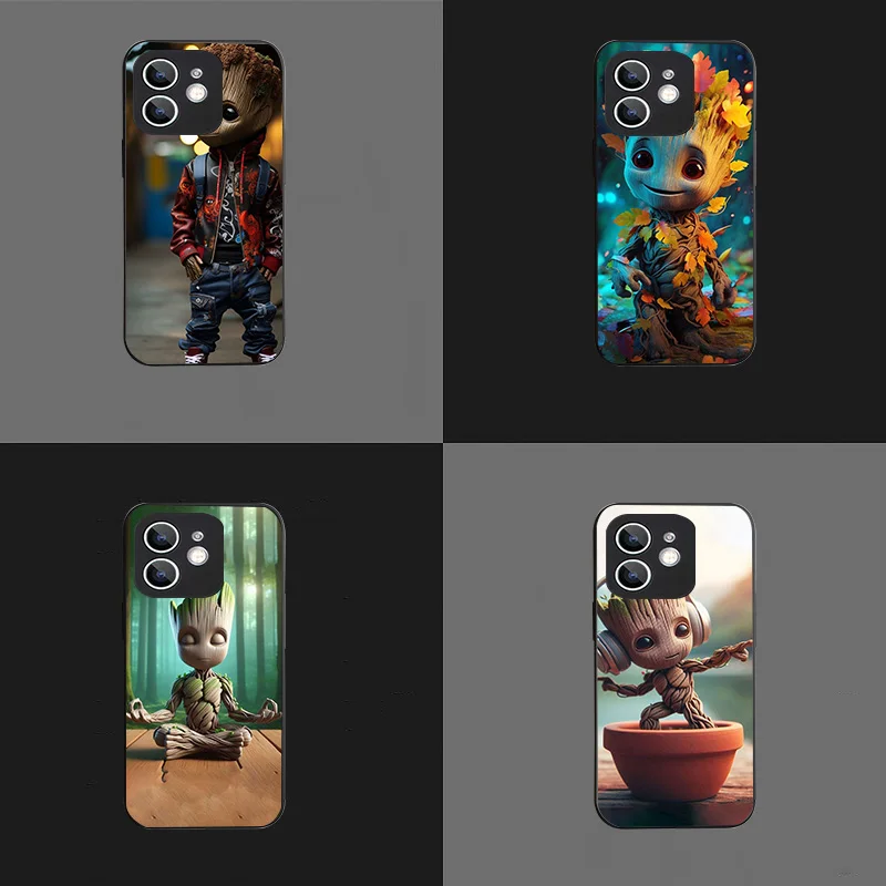 Черный силиконовый чехол WD-9 Groot для Redmi 6 6A 7 7A 8 8A 9 9A 9C 9T 10A 10V 10 Power