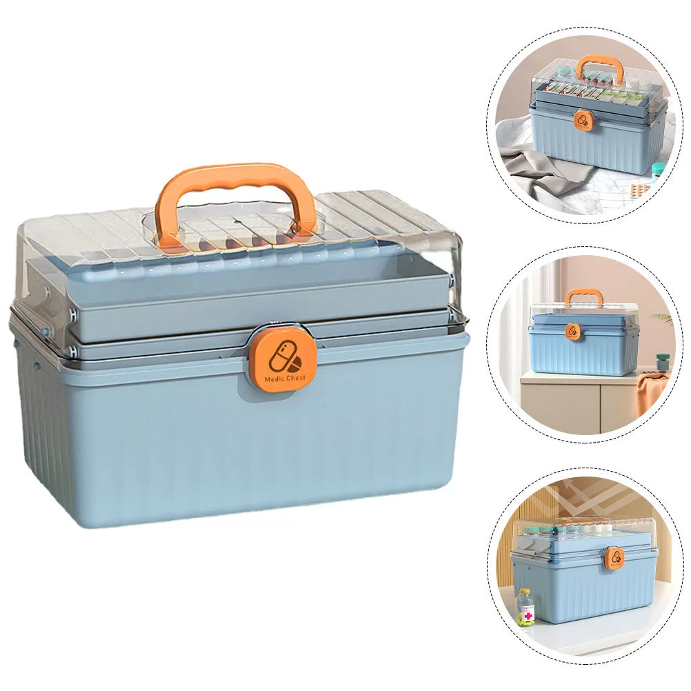 

Storage Box First Aid Storage Boxs Portable Medicine Holder Multi-layer Case Covered