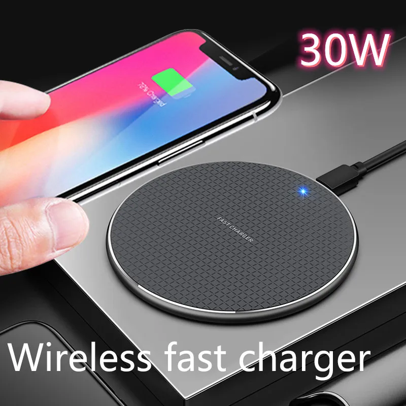 

Wireless Charger 30W for iphone for Samsung Fast Portable Charging Pad for iPhone 13 12Mini 12ProMax SE 11 11Pro Max For Note 10
