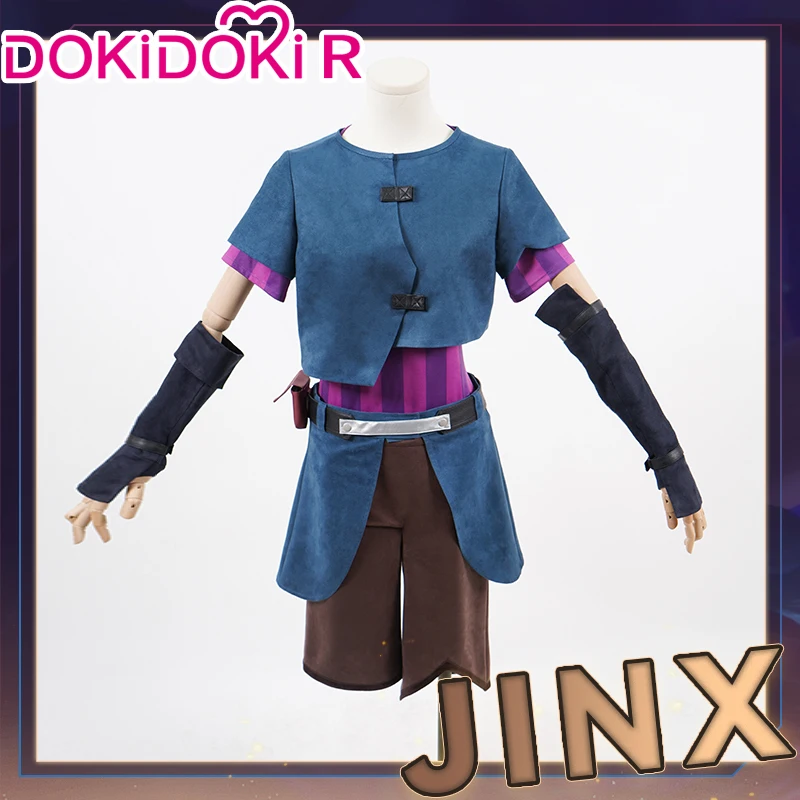

IN STOCK DokiDoki-R Anime Arcane League of Legend Cosplay Jinx Kids LOL League of Legends Young Kid Version Girls Costume