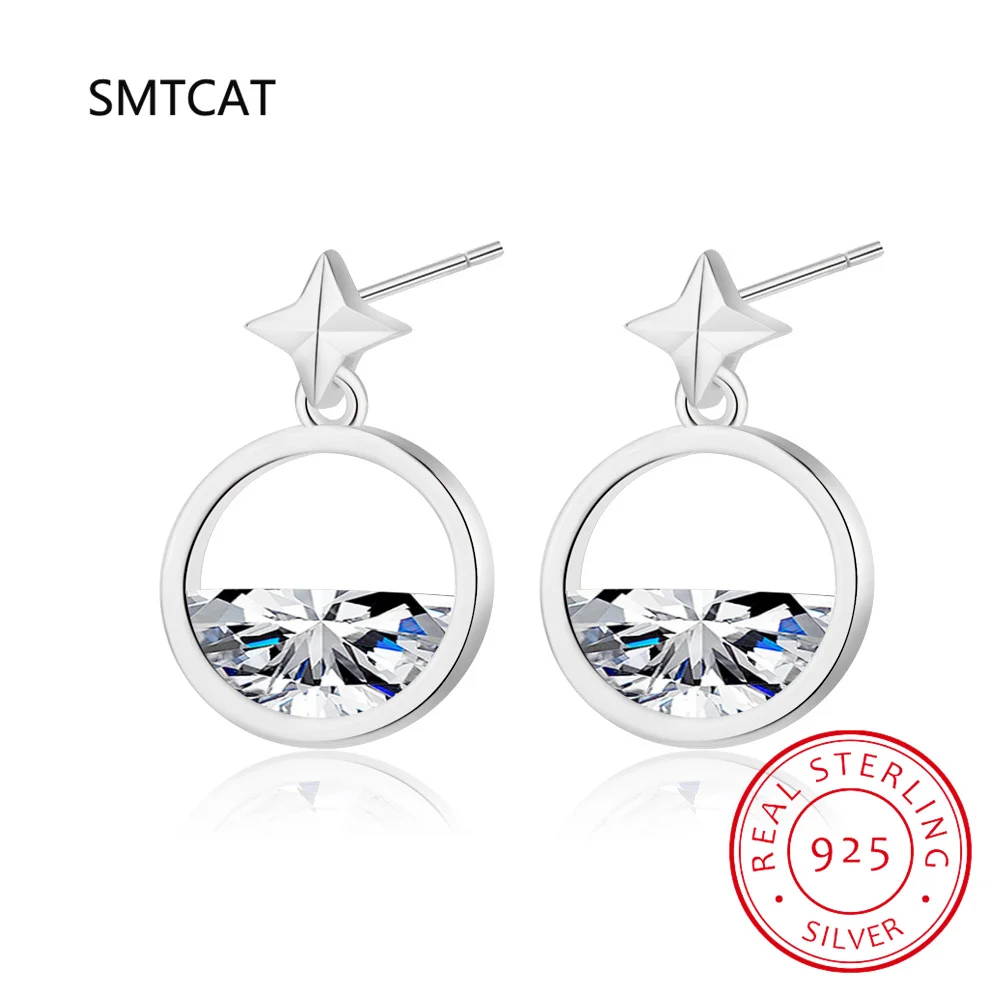 

Женские серьги-гвоздики из серебра 925 пробы с цирконом