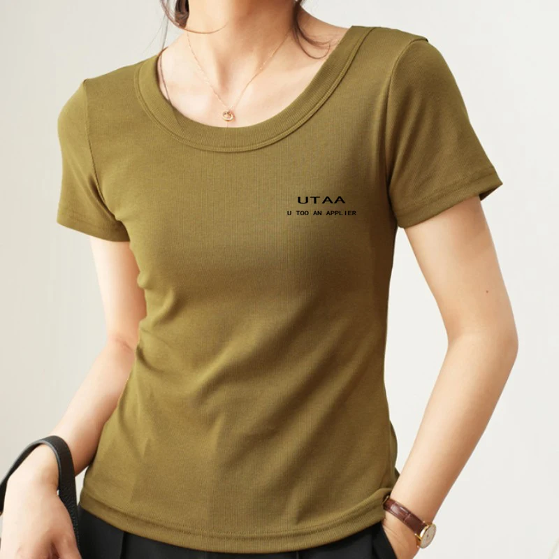Golf T-shirt Women's Fashion Summer Cotton Golf Top Brand Logo UTAA Golf Short Sleeve Fashion Street Golf Apparel