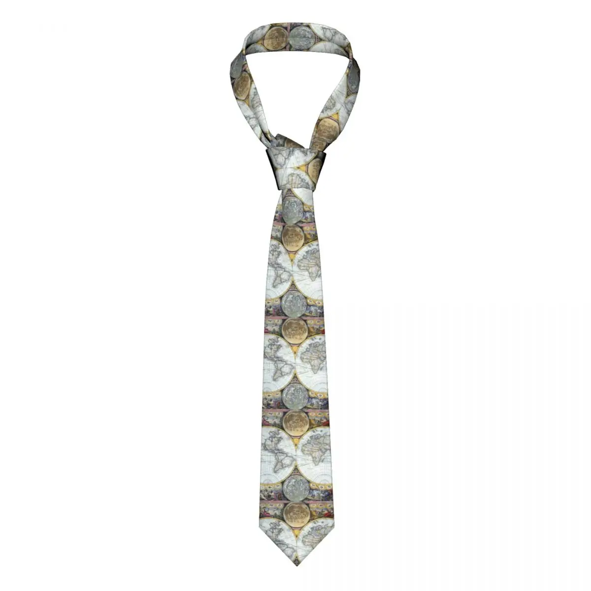 

Earth Map Tie Antique World Map Gift For Man Neck Ties Printed Shirt 8CM Business Cravat
