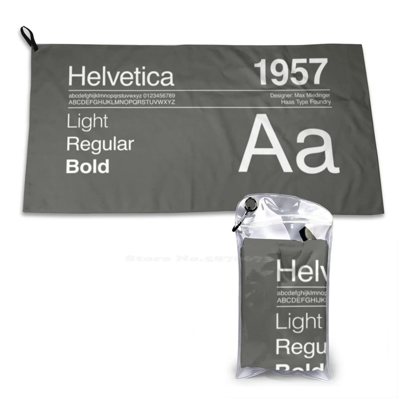 Sport Soft Towel Font Alphabet Numbers Black And White Dark Grey Gray