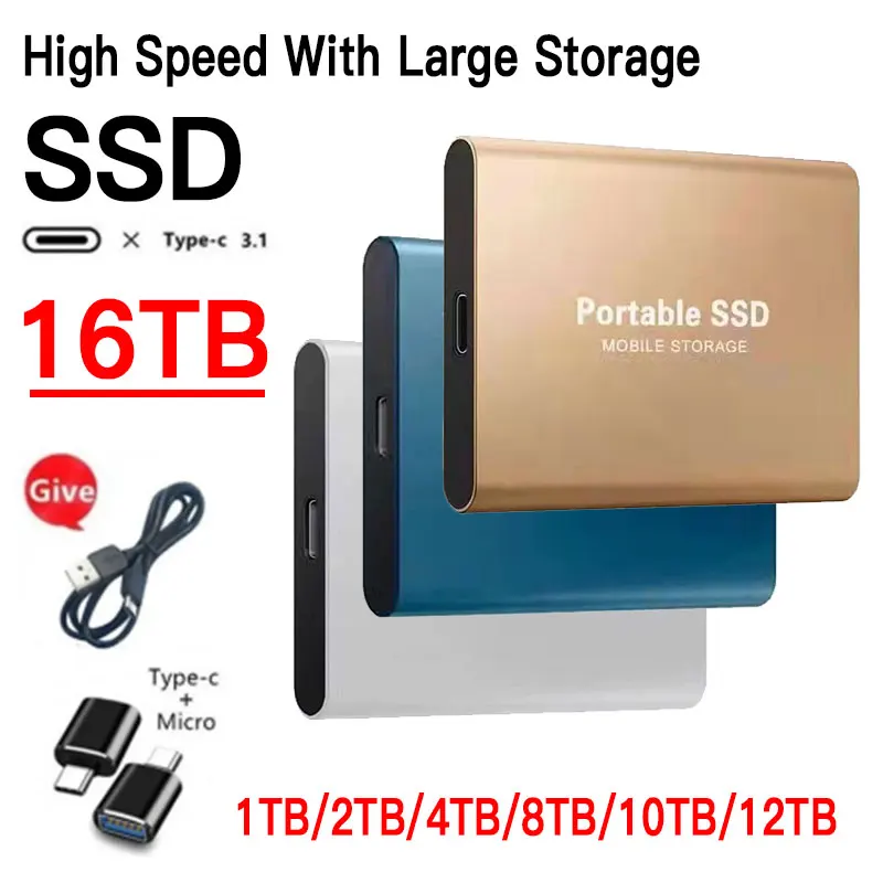 Original Hard drive 1TB 2TB portable Solid-State disk USB3.1 High Speed 500GB external hard drive for MacBook/Desktop/PC/Phone