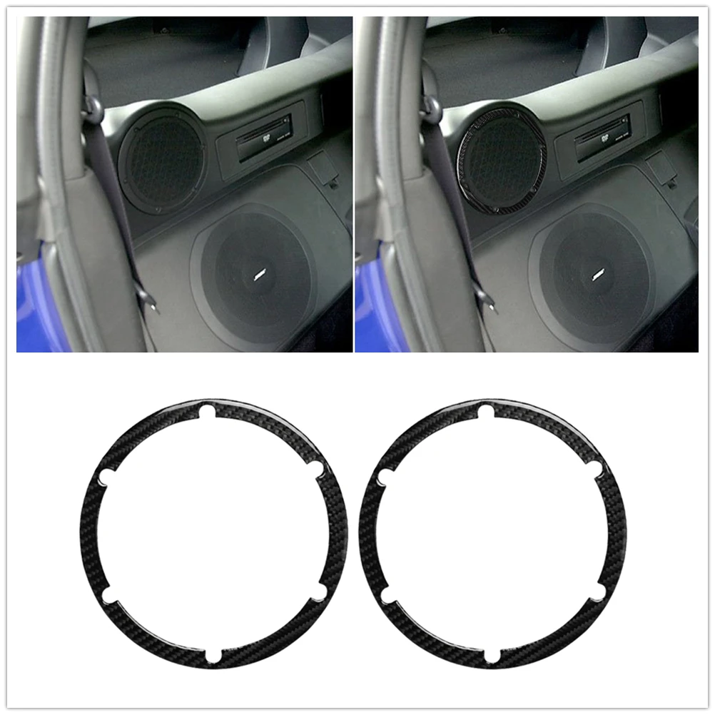 

For Nissan 350Z 2003-2009 Carbon Fiber Rear Audio Speaker Ring Trim Cover Hard Surround Loudspeaker Frame Bezel Strip Sticker