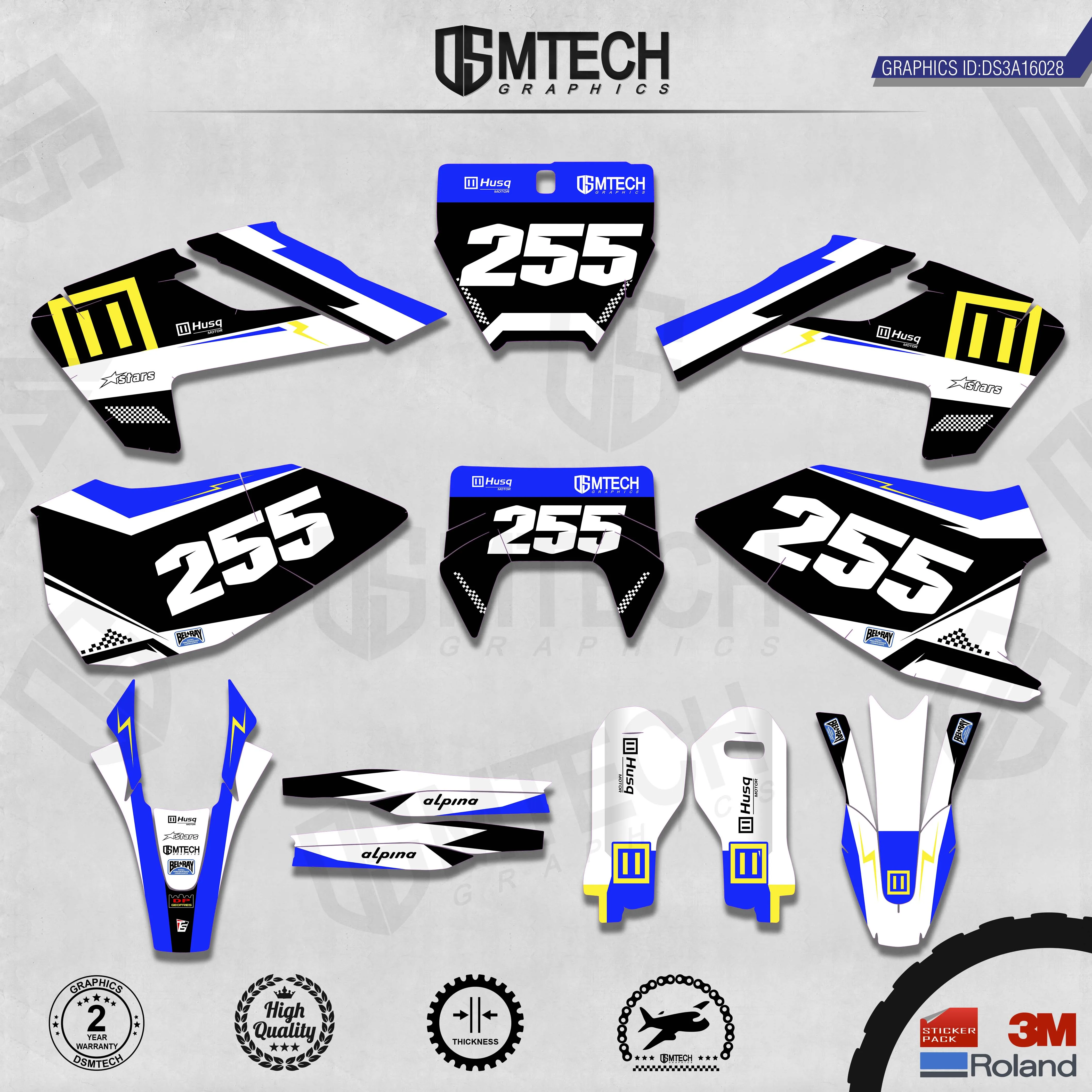DSMTECH Customized Team Graphics Backgrounds Decals 3M Custom Stickers For TC FC TX FX FS 2016-2018  TE FE 2017-2019  028