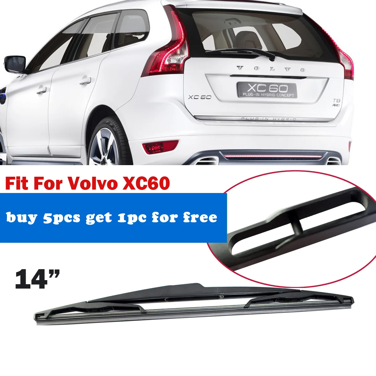 

1PC Car Rear Wiper Blade 14" Windscreen Windshield Auto Wipers Accessories for Volvo XC60 YC102012-xc60