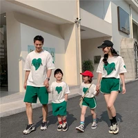 family summer matching outfits fashion mother and daughter clothing sets dad son clothes korean brother and sister two piece set