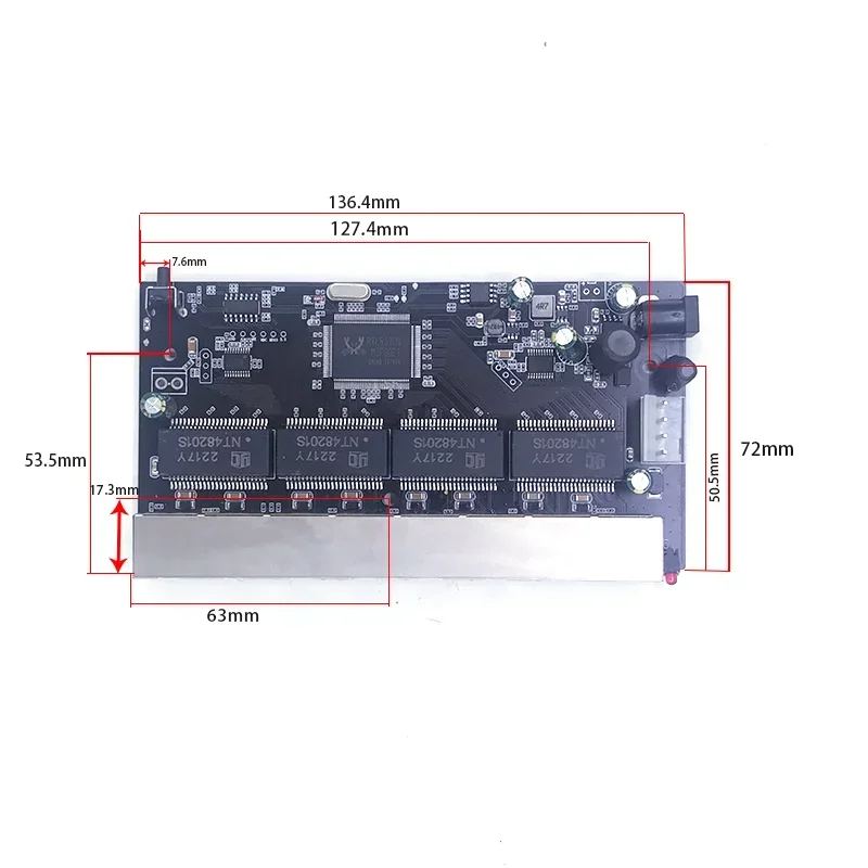 8-портовый 10/100/1000M POE 48V(400W-600W) Управляемый коммутатор 802.3BT/ class8