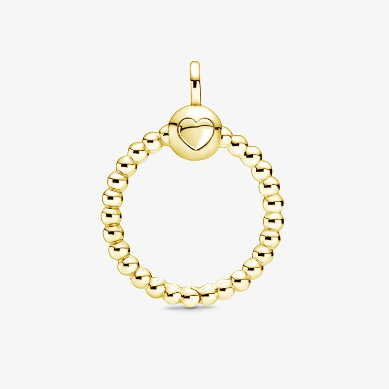 

Guaranteed Quality Gold plated O Pendant 925 Sterling Silver Bead Fit Original Pandora Necklace Women DIY Jewelry Gift