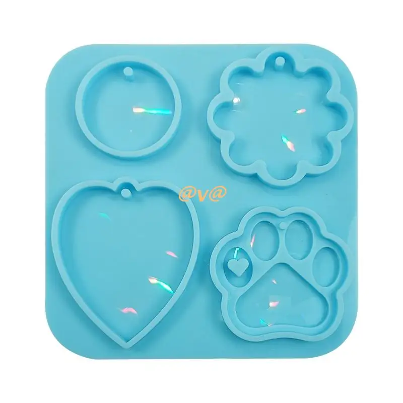 

Silicone Light and Shadow Keychain Mould With Hole Keyring Pendant DIY Craft