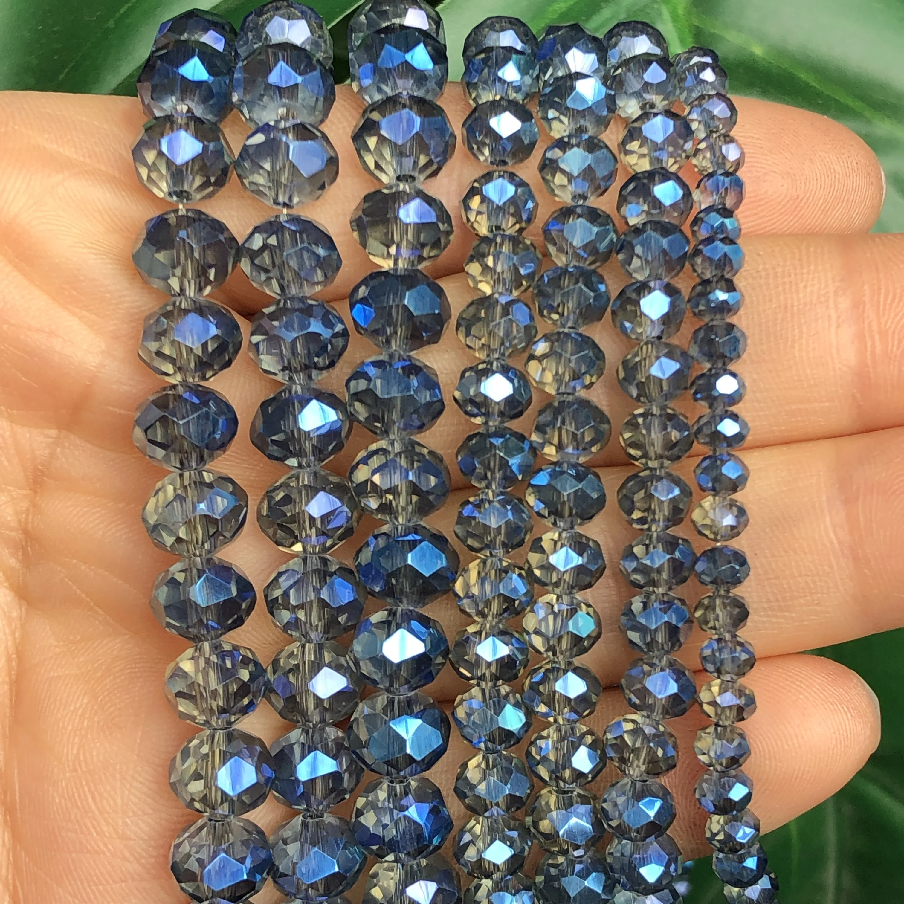 

AAA quality Ink Blue Rondelle Austria Faceted Crystal Glass Beads Loose Spacer Round Beads for Jewelry Making Finding 15"Strand