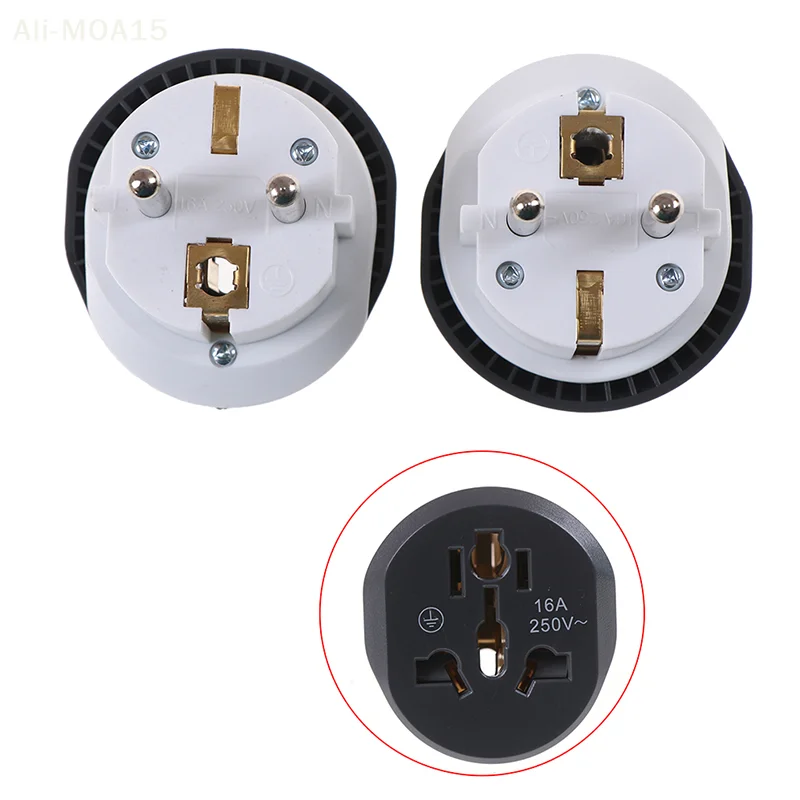 

50g 16A Two Round Pins Universal EU Travel Adapter US Gauge UK Standard To Korean Gauge Socket Converter UK US AU To EU AC Plug