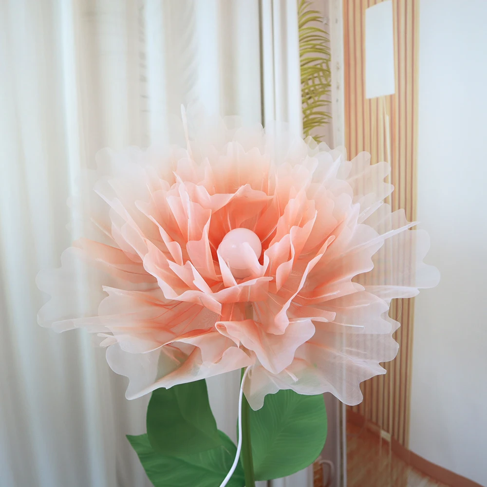 Искусственный большой цветок из пряжи с лампой свадебное украшение макет сцены