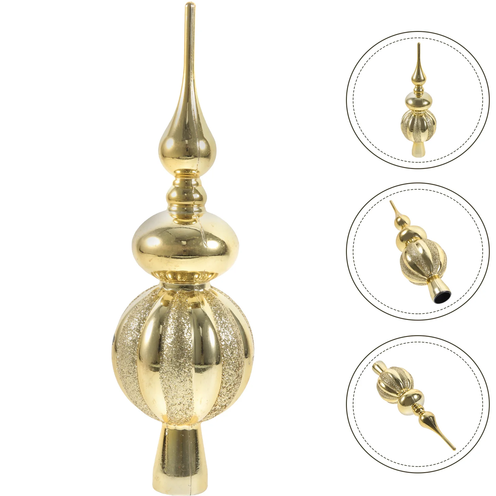 Мини-осеннее украшение для кухонной елки сферический золотой пластиковый топпер