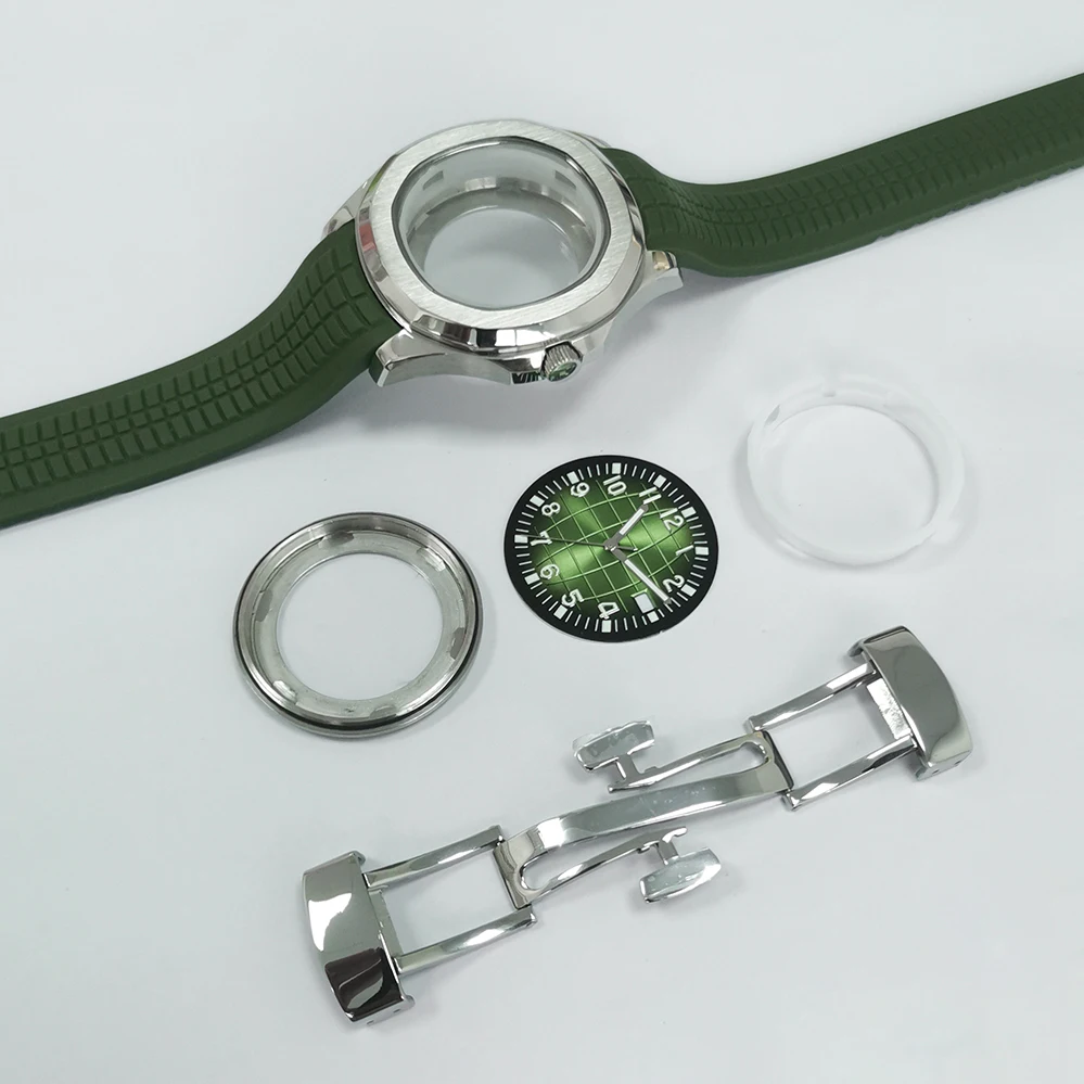 

41MM Watch Case Dila Hands Strap Set FIT NH35 NH36 4R/7S Movement Men's Wristwatch Accessories Set Case Band Sapphire Mirror