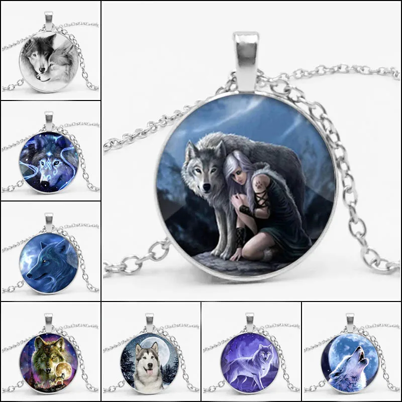 

Hot Selling Personality Witchcraft Wolf Necklace Creative Animal Wolf Pendant Sweater Chain Jewelry Gift Retro Men'S Necklace