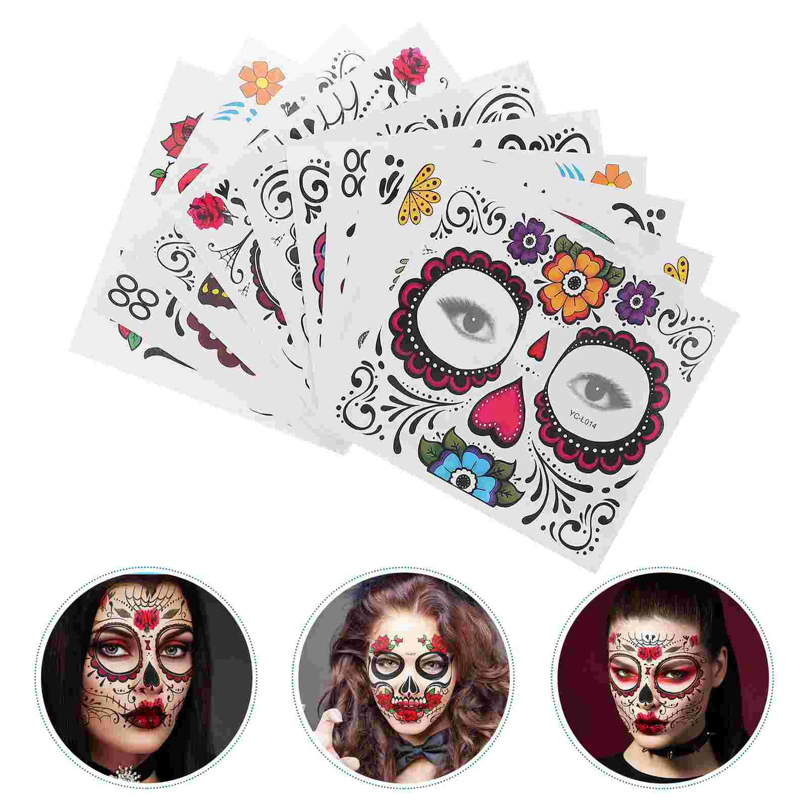 

10 Sheets Sticker Temporary Party Festival Face Sticker Makeup Decal