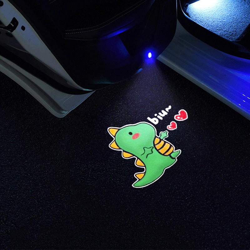 

2PCS Universal Led Car Door Welcome Laser Projector Dynamic Effect Night Light Wireless Car Courtesy Lamp kit Car Accessories