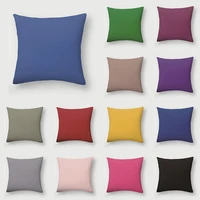 solid color polyester sofa pillow cover warm orange blue cushion cover colorful pillow case bedroom waist decorative pillowcase