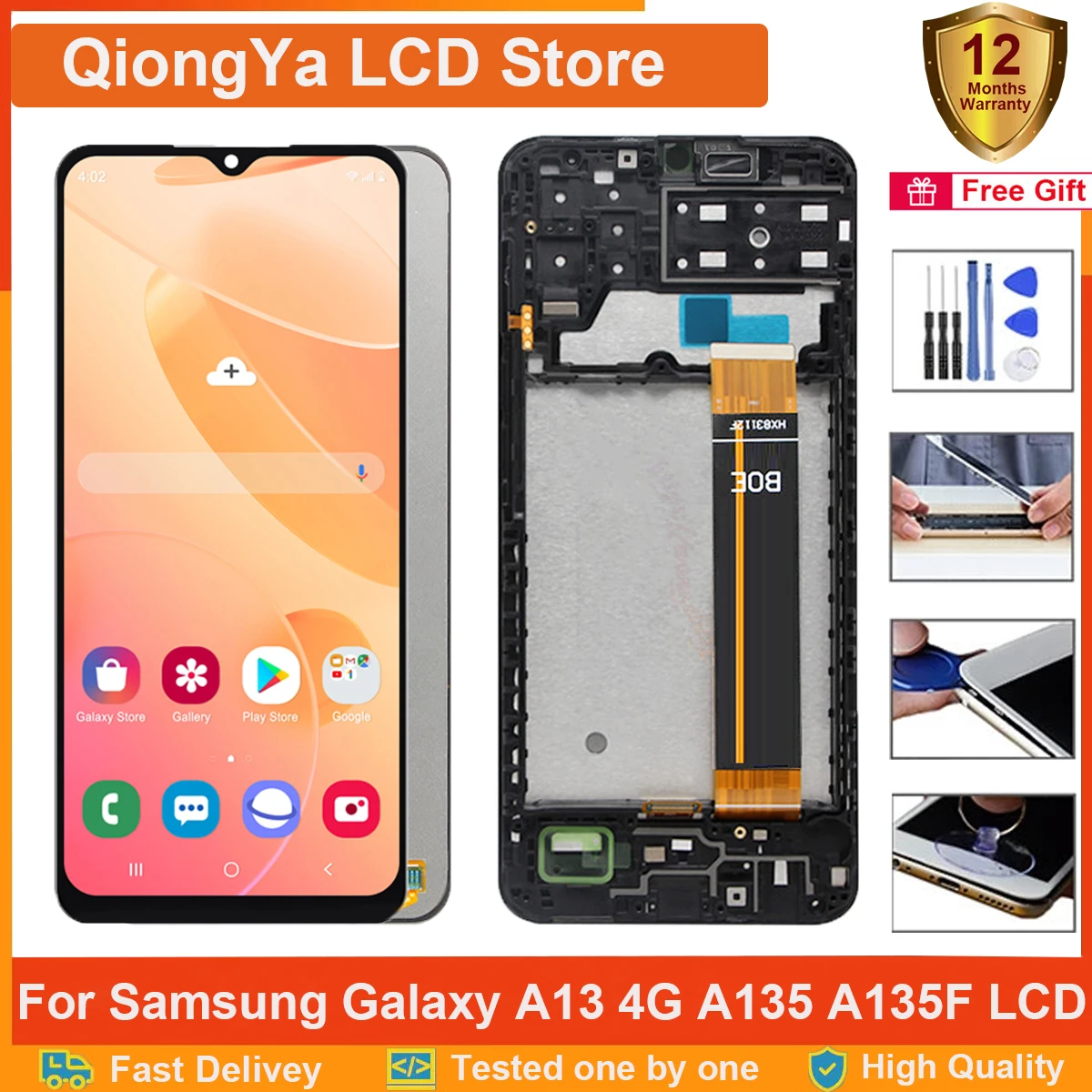 

Original 6.6" A13 4G Display For Samsung Galaxy A13 LTE A135 SM-A135F A135B A135U A135U1 LCD and Touch Screen Digitizer Assembly