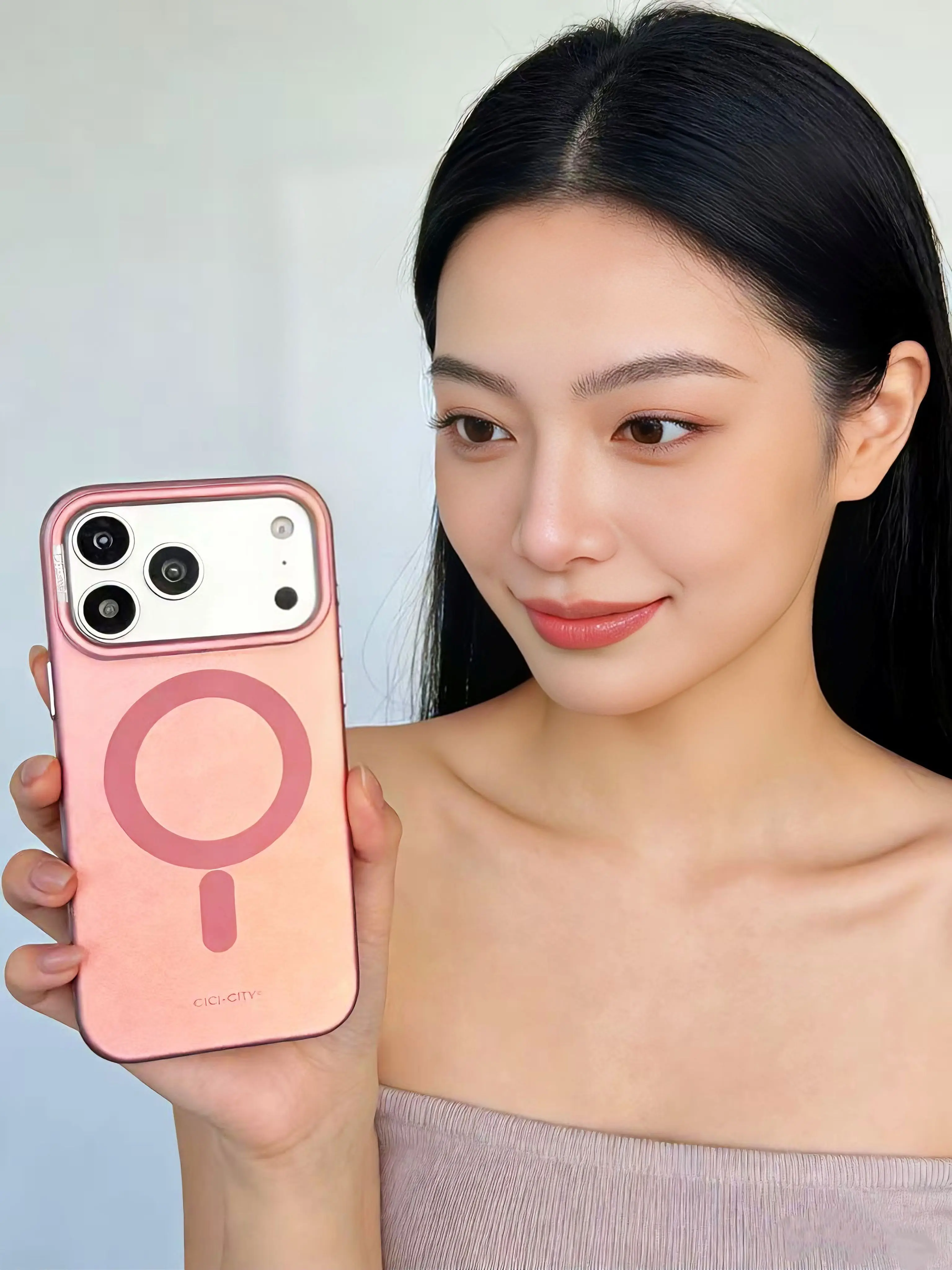 Фото Роскошный матовый магнитный чехол для iPhone 17 16 15 Pro/Pro Max с металлической текстурой, ударопрочный, с поддержкой беспроводной зарядки MagSafe №4