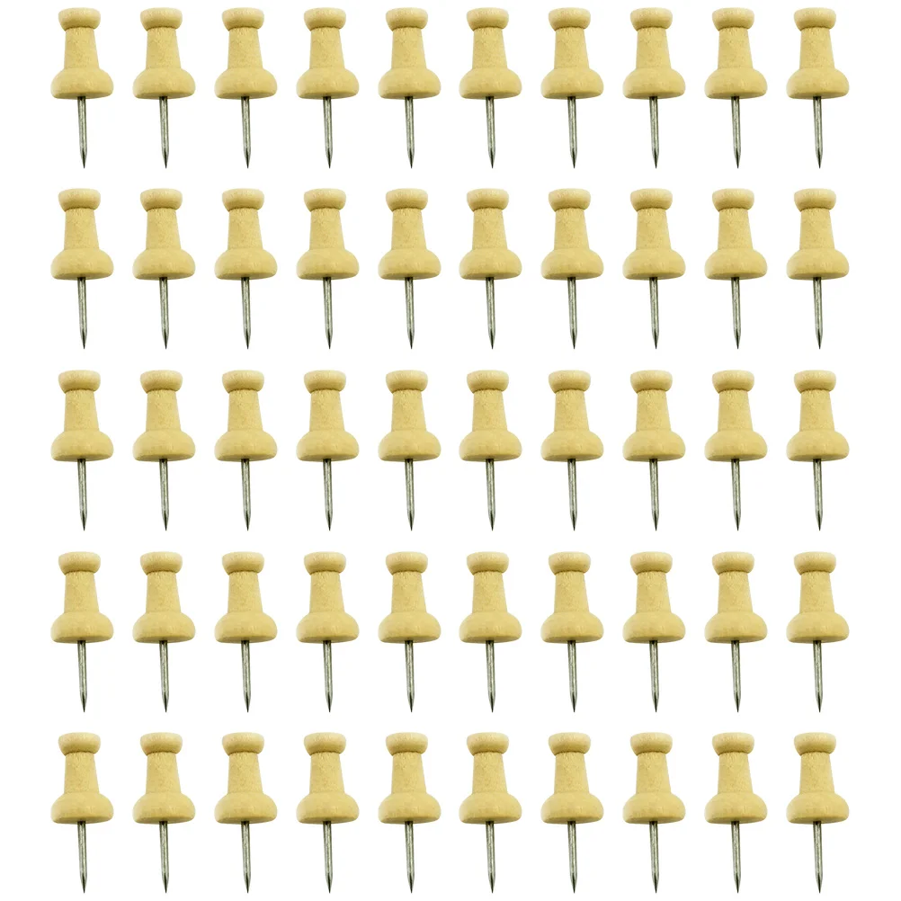 

75pcs Wood Pushpin Creative Thumbtack Small Drawing Pin Stud (Random Style)