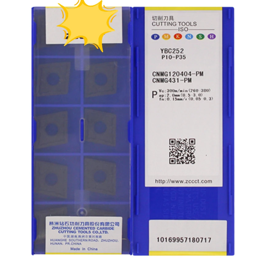 

ZC-CT YBC252/CNMG120404-PM YBC252/CNMG120408-PM YBC252 CNMG431 CNMG432 CNMG433 карбидные вставки с ЧПУ 10 шт./корт.