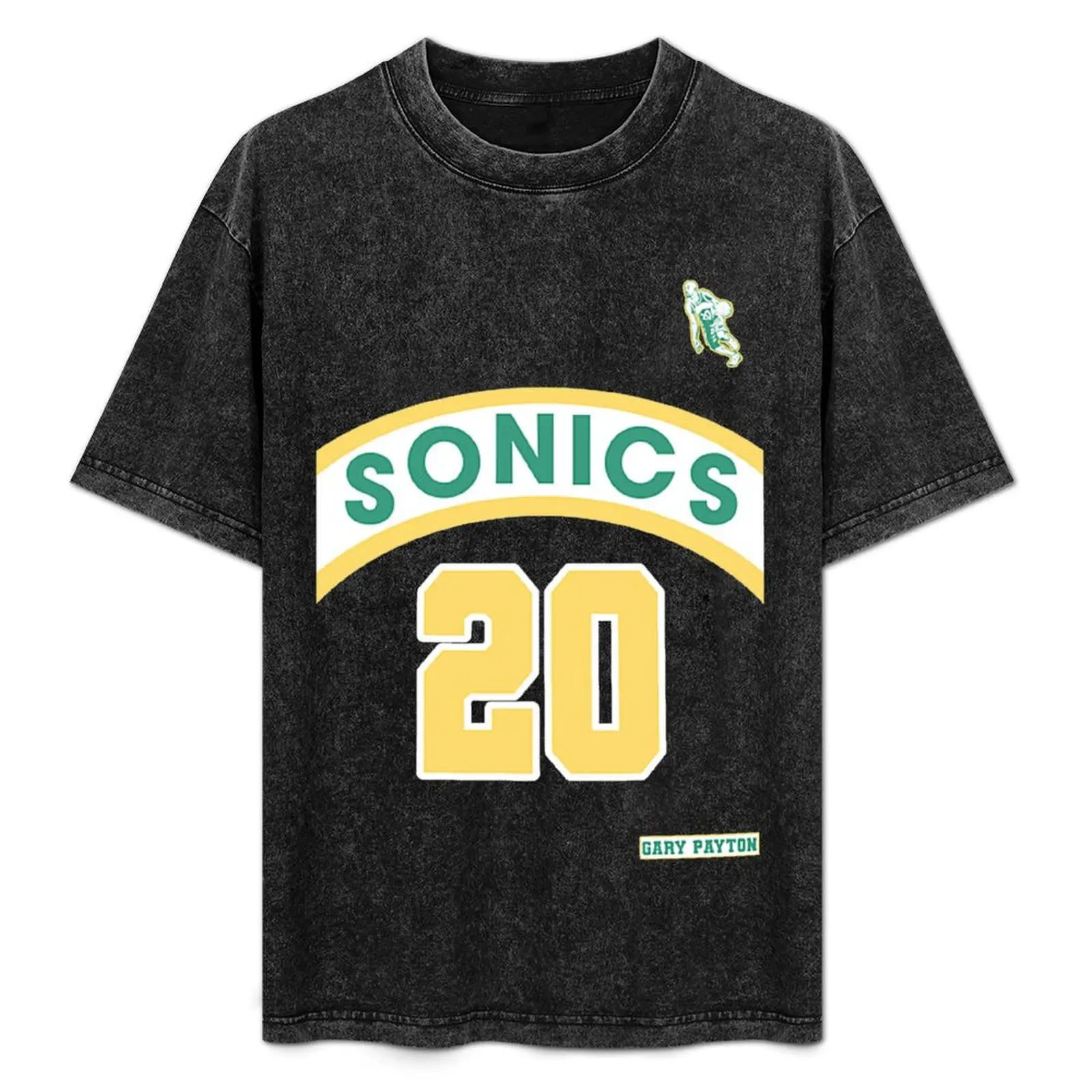 Фото Футболка Gary Payton в стиле ретро Supersonics с принтом в стиле 90-х годов, модная футболка с принтом в стиле фан-арт №1
