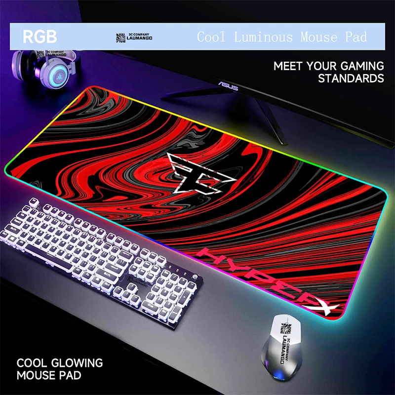 

RGB коврик для мыши, компьютерный коврик для мыши HyperX, подсветка клавиатуры, игровые аксессуары, большой игровой коврик для мыши